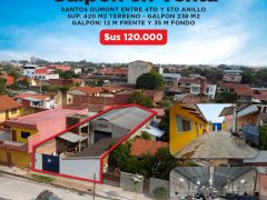 120K – GALPON EN VENTA ZONA SUR – SANTOS DUMONT 4TO Y 5TO ANILLO
