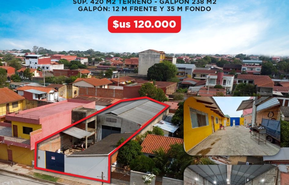 120K – GALPON EN VENTA ZONA SUR – SANTOS DUMONT 4TO Y 5TO ANILLO