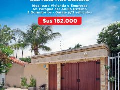 162K – CASA EN VENTA CERCA AL HOSPITAL OBRERO – AV PARAGUA 3ER ANILLO
